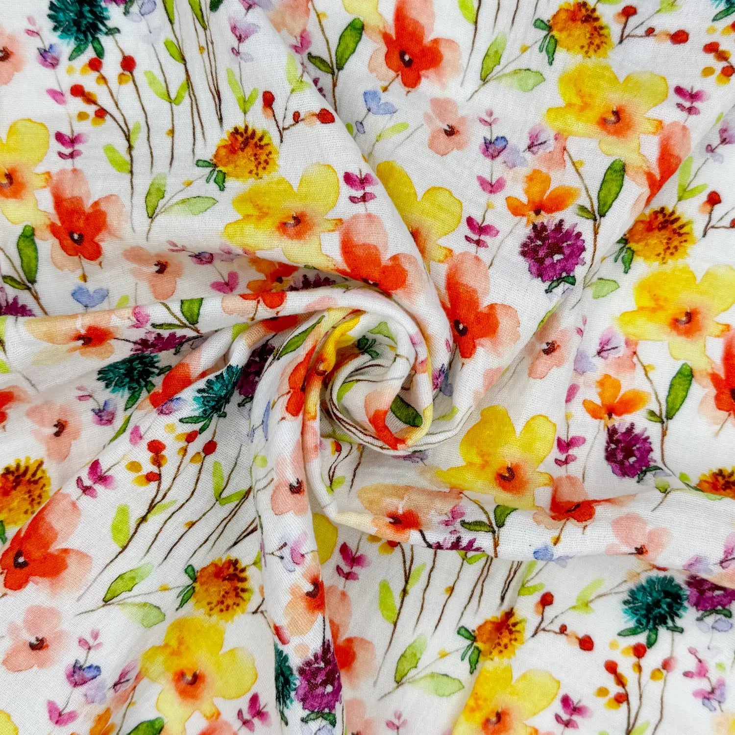 100% Cotton Printed Double Gauze Fabric | Soft Breathable Lightweight 52" (132cm) Wide Dressmaking & Craft Material – Sold by the Meter