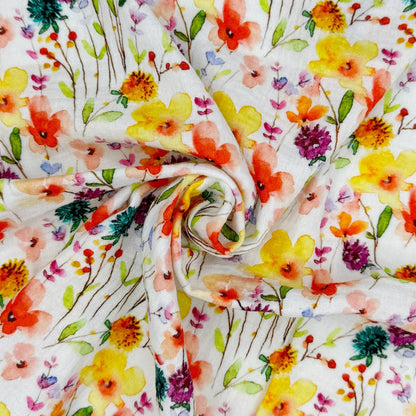 100% Cotton Printed Double Gauze Fabric | Soft Breathable Lightweight 52" (132cm) Wide Dressmaking & Craft Material – Sold by the Meter