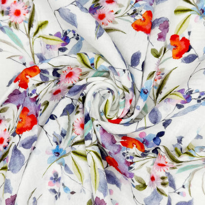 100% Cotton Printed Double Gauze Fabric | Soft Breathable Lightweight 52" (132cm) Wide Dressmaking & Craft Material – Sold by the Meter