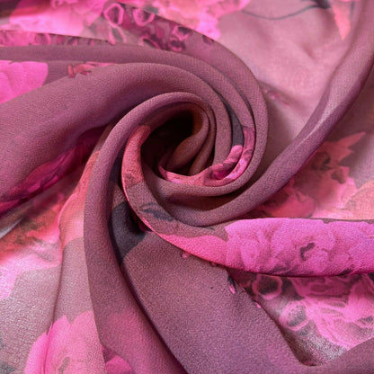 Floral Printed Polyester Georgette and Sheer Chiffon Fabric – Summer Dress Material