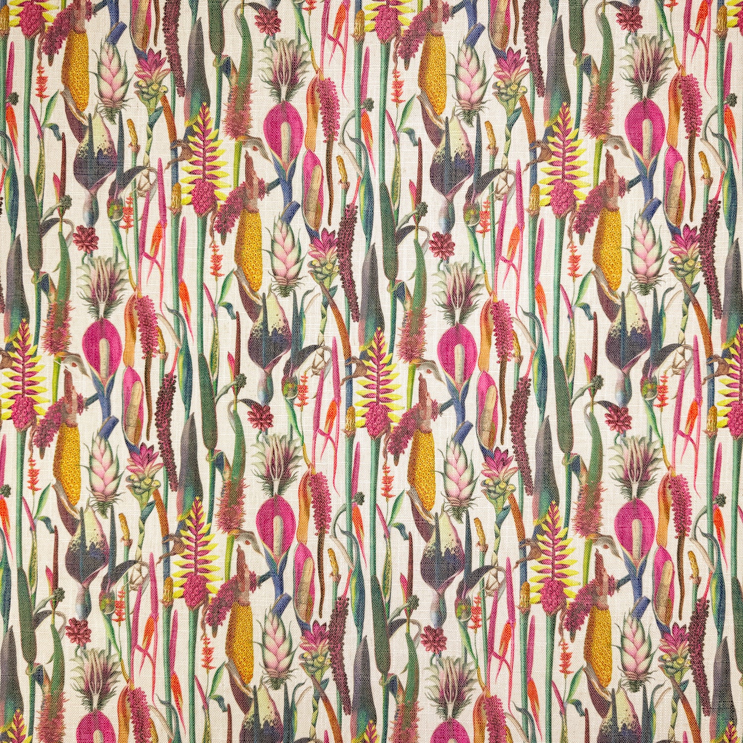 Printed Linen Look Upholstery Fabric | Heavyweight Linen Blend 55