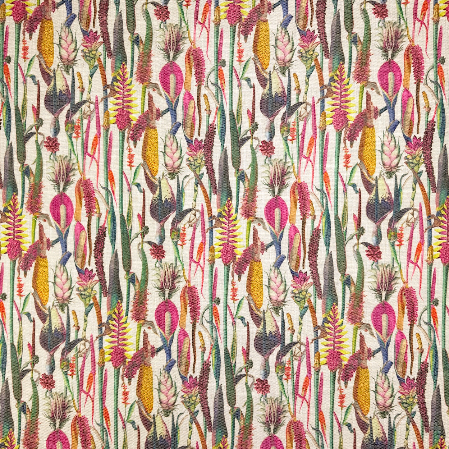 Printed Linen Look Upholstery Fabric | Heavyweight Linen Blend 55" (140cm) Wide Curtains, Blinds & Furnishing Fabric – Sold by the Meter