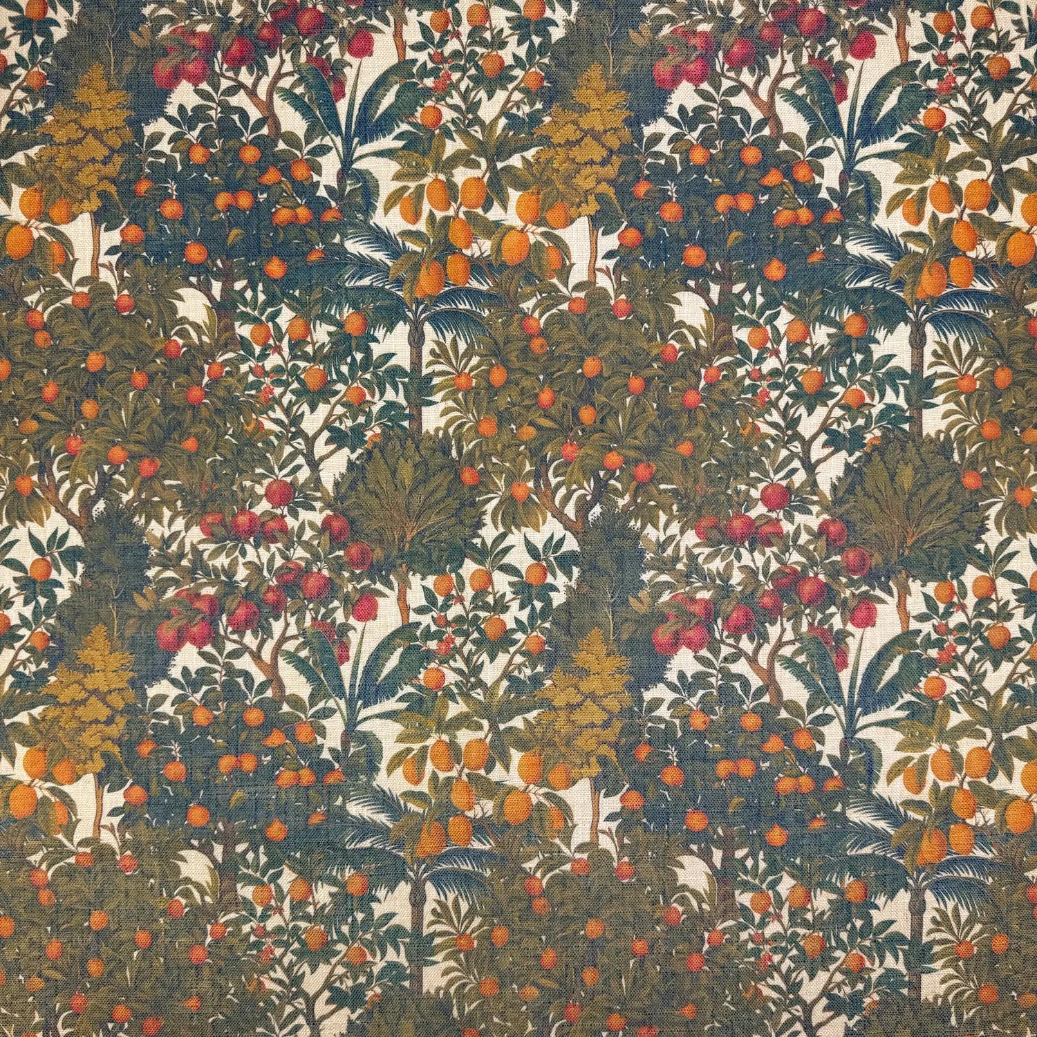 Printed Linen Look Upholstery Fabric | Heavyweight Linen Blend 55" (140cm) Wide Curtains, Blinds & Furnishing Fabric – Sold by the Meter