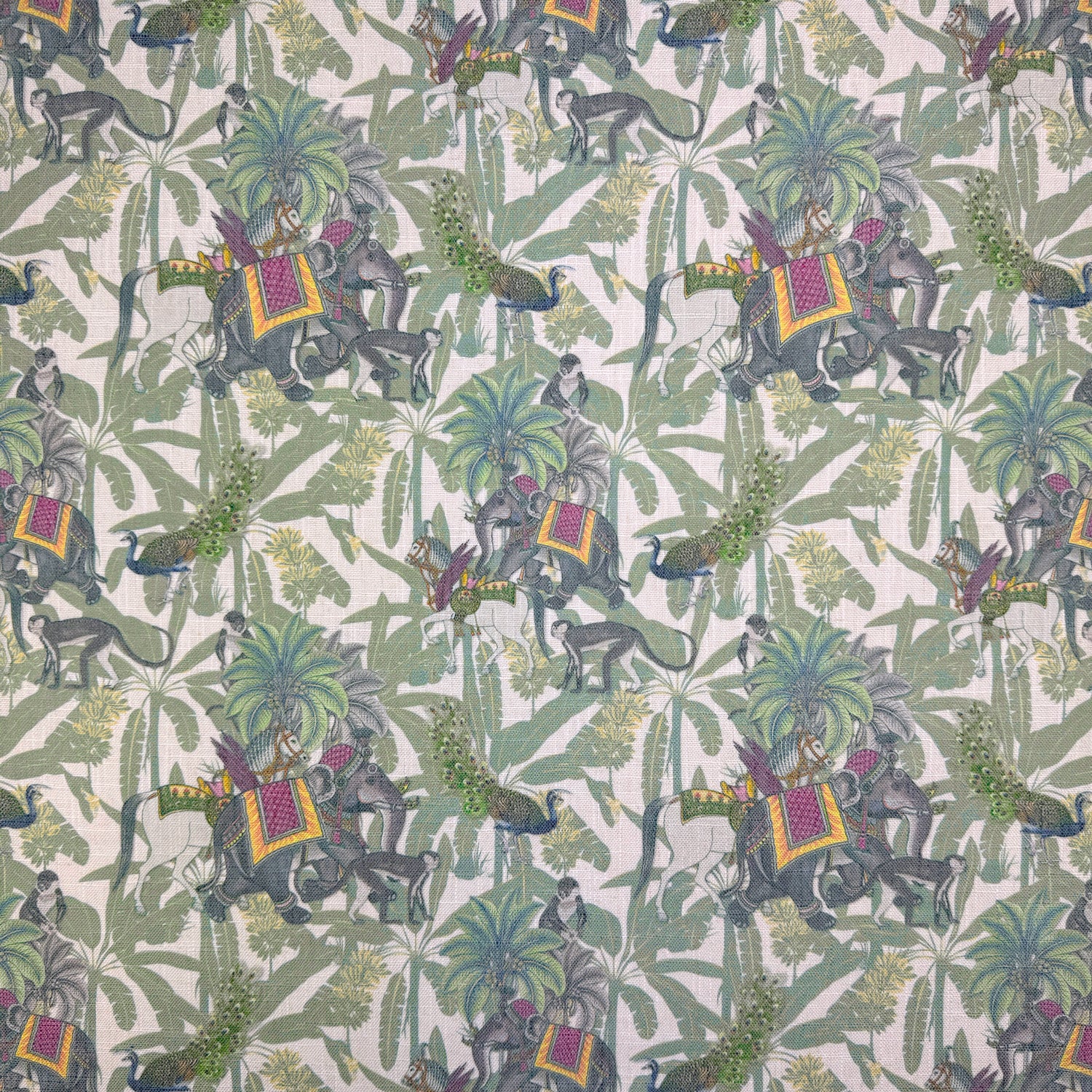 Printed Linen Look Upholstery Fabric | Heavyweight Linen Blend 55