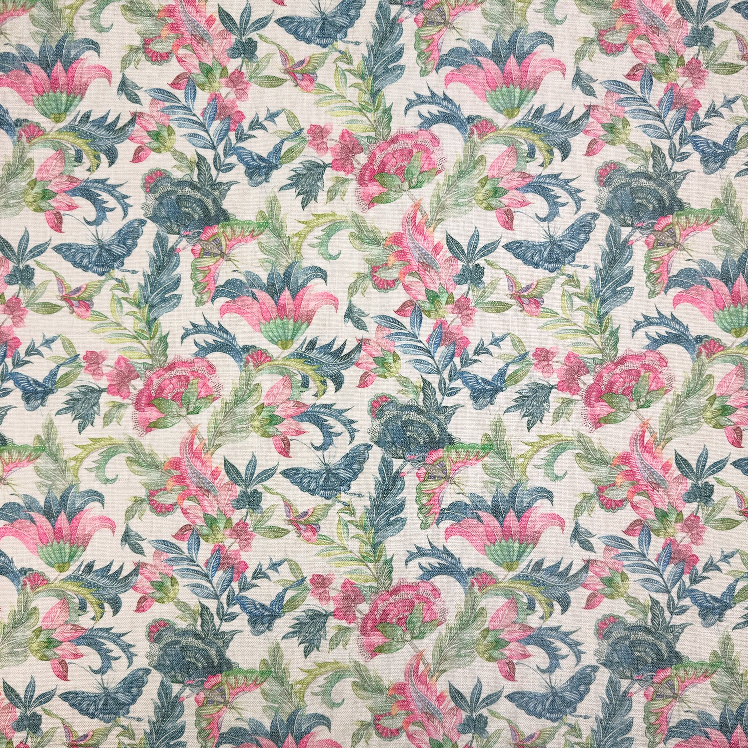 Printed Linen Look Upholstery Fabric | Heavyweight Linen Blend 55