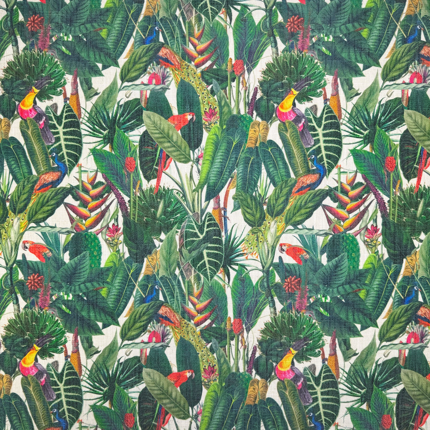 Printed Linen Look Upholstery Fabric | Heavyweight Linen Blend 55