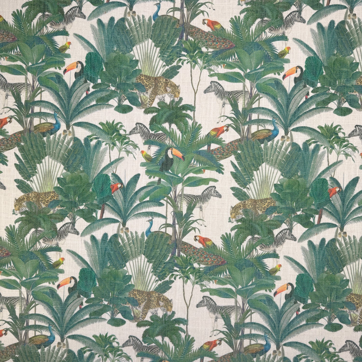 Printed Linen Look Upholstery Fabric | Heavyweight Linen Blend 55