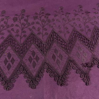 Cotton Floral Embroidery Fabric Lace Broderie Anglaise Dress Craft Material 44"