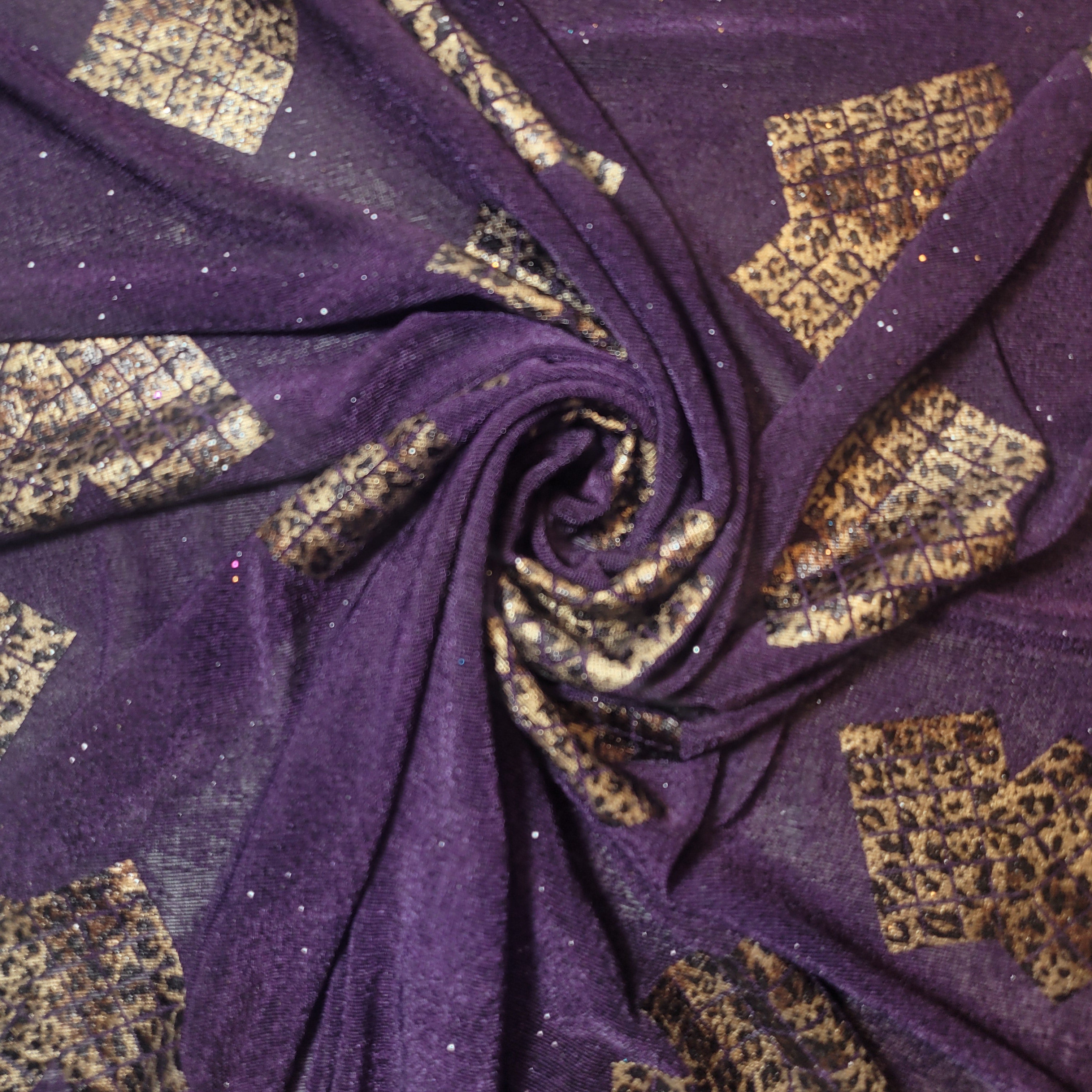 Leopard Foil ITY Lycra Elastane Fabric – 58