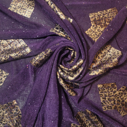 Leopard Foil ITY Lycra Elastane Fabric – 58" Wide Dress & Craft Material by the Meter
