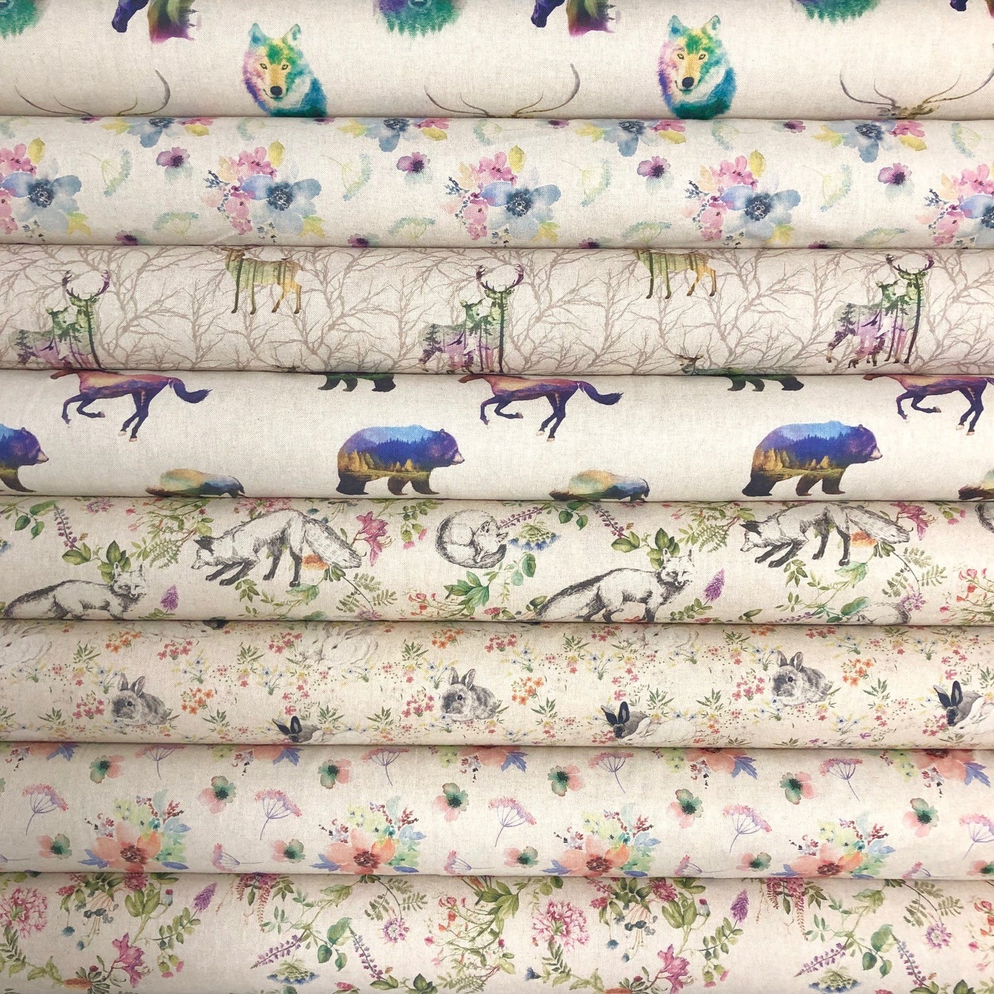 Cotton Rich Linen Look Printed Panama Fabric | 55" (140cm) Wide 200gsm Craft & Home Décor Fabric – Sold by the Meter