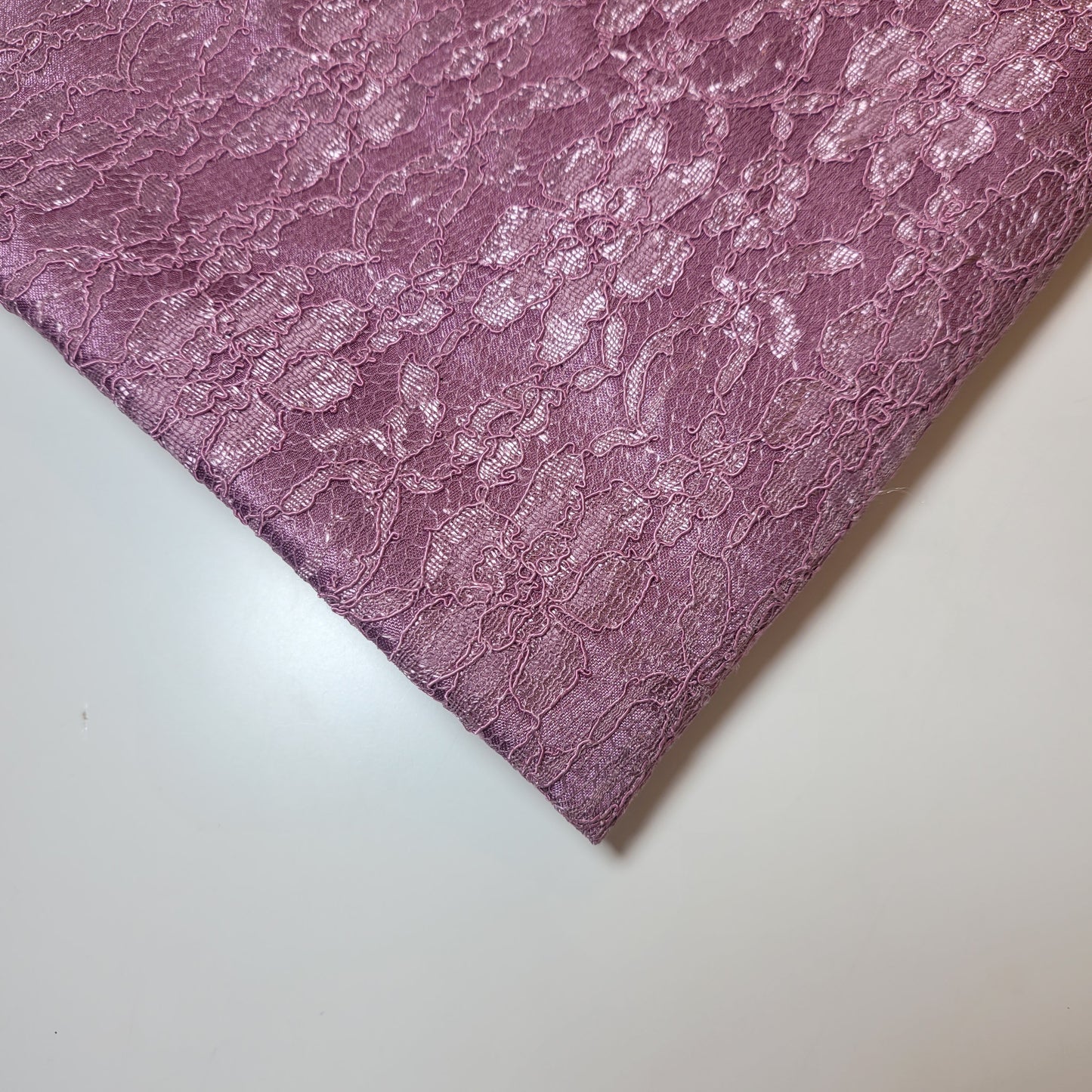 Premium Satin Bonded Lace Fabric – 58" Wide Designer Dress & Craft Material by the Meter