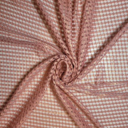 Floral Bridal Lace Fabric – 58" Wide Polyester Mesh & Elastane Blend Dress Material by the Meter