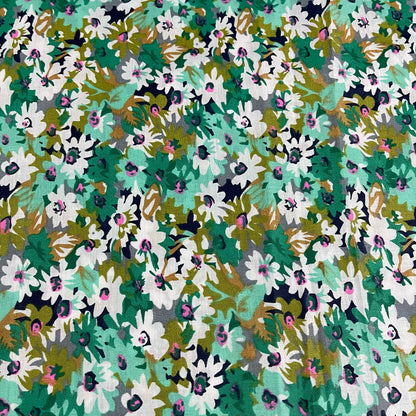 FLORAL COTTON POPLIN FABRIC Rose & Hubble Roses Ditsy Flower MATERIAL 58" Meter
