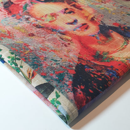 Polyester Faux Raw Silk Digital Print Fabric – 44" Wide Floral, Abstract & Frida Kahlo Inspired Dress, Craft & Quilting