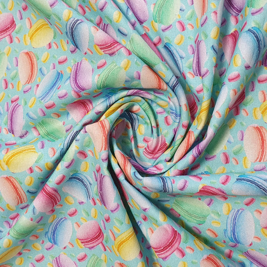 Deliciously Sweet 100% Cotton Fabric: Treats, Fruits & Macarons - 44” Wide for Quilting  (French Macrons)