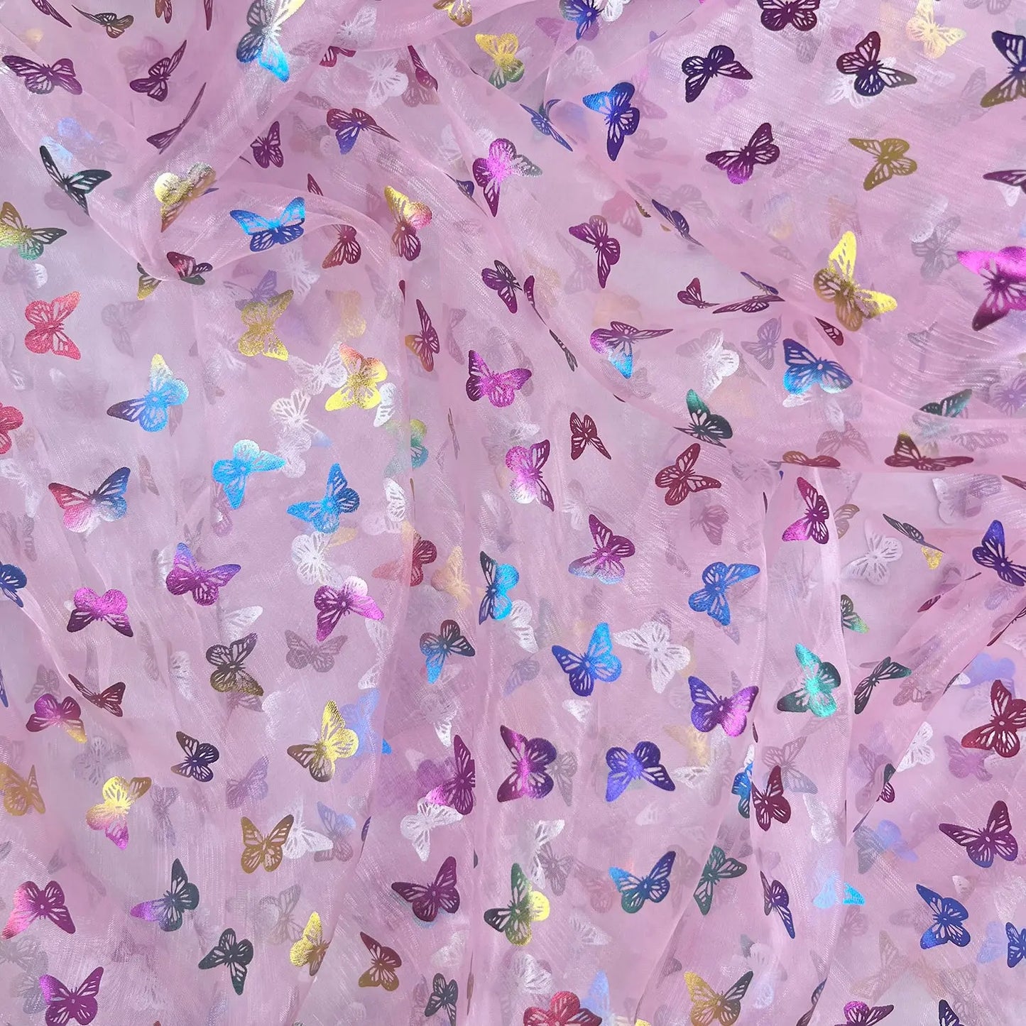 Organza Foil Fabric | Patterned & Christmas Foil 59" (150cm) Wide – Sold by the Meter
