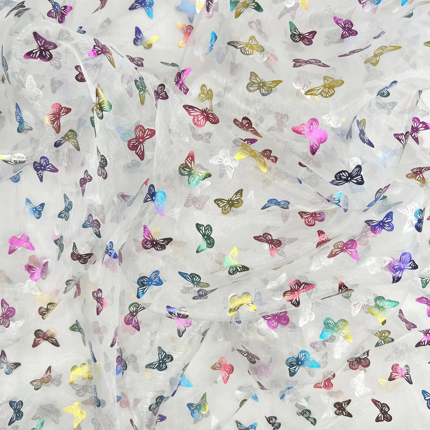 Organza Foil Fabric | Patterned & Christmas Foil 59" (150cm) Wide – Sold by the Meter