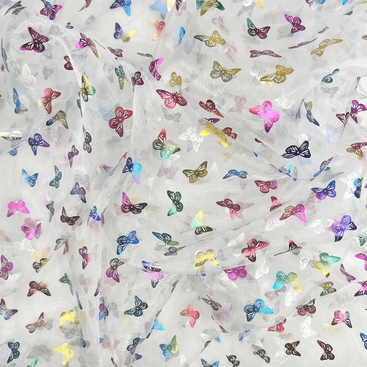 Organza Foil Fabric | Patterned & Christmas Foil 59" (150cm) Wide – Sold by the Meter