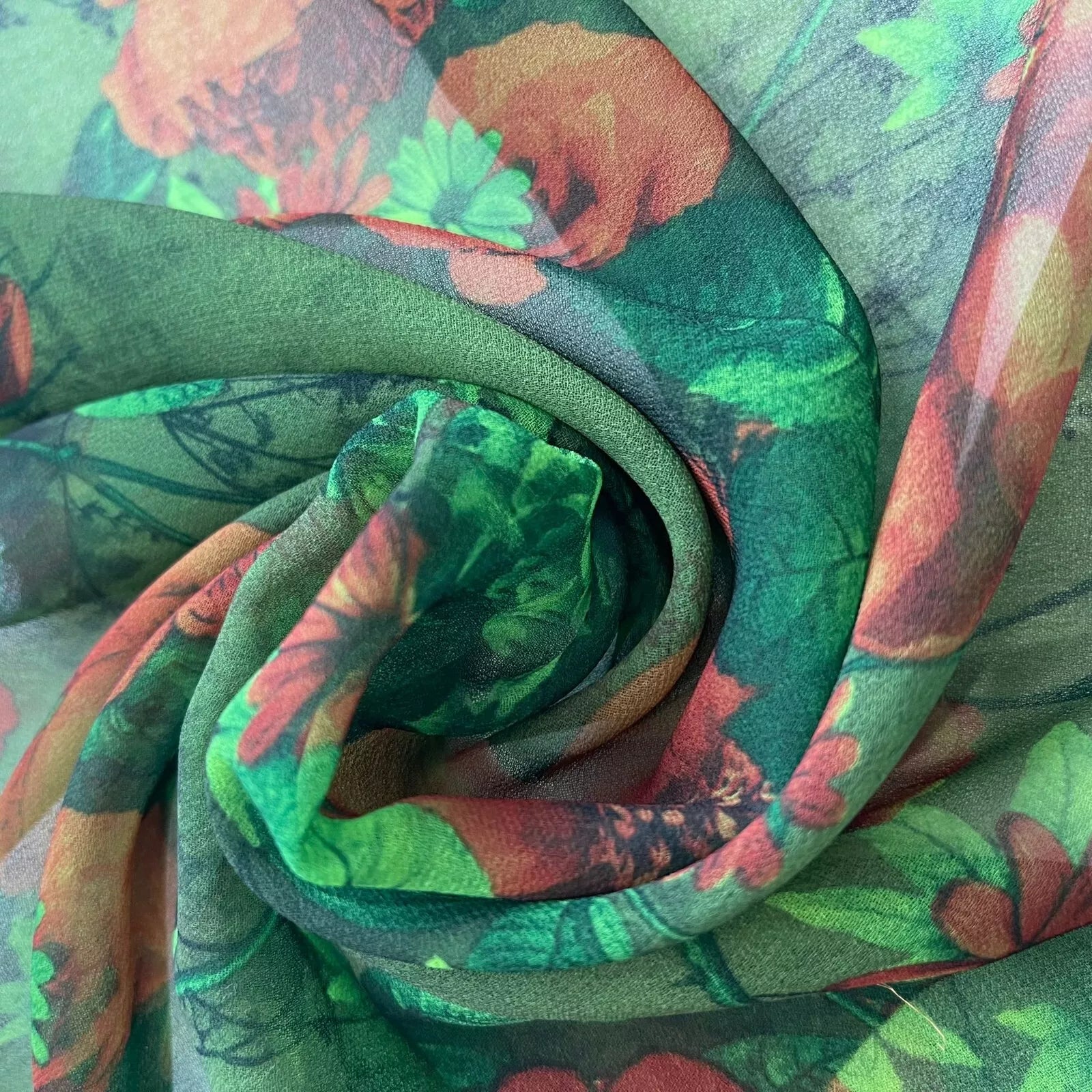 Floral Printed Polyester Georgette and Sheer Chiffon Fabric – Summer Dress Material