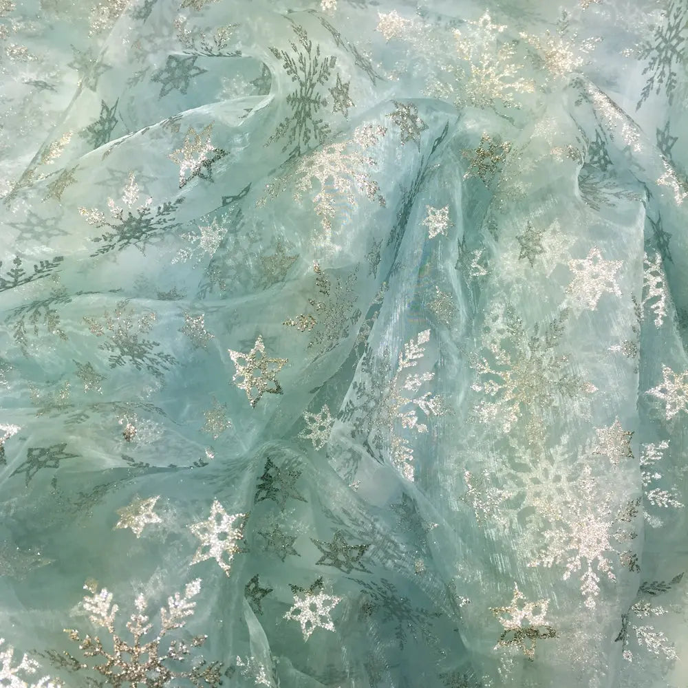 Organza Foil Fabric | Patterned & Christmas Foil 59" (150cm) Wide – Sold by the Meter