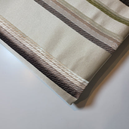 Geometric Stripes & Tartan Chenille Tapestry-Inspired Curtain & Upholstery Fabric – Medium to Heavyweight, 58" Wide (Gold Satin Jacquard Stripe)