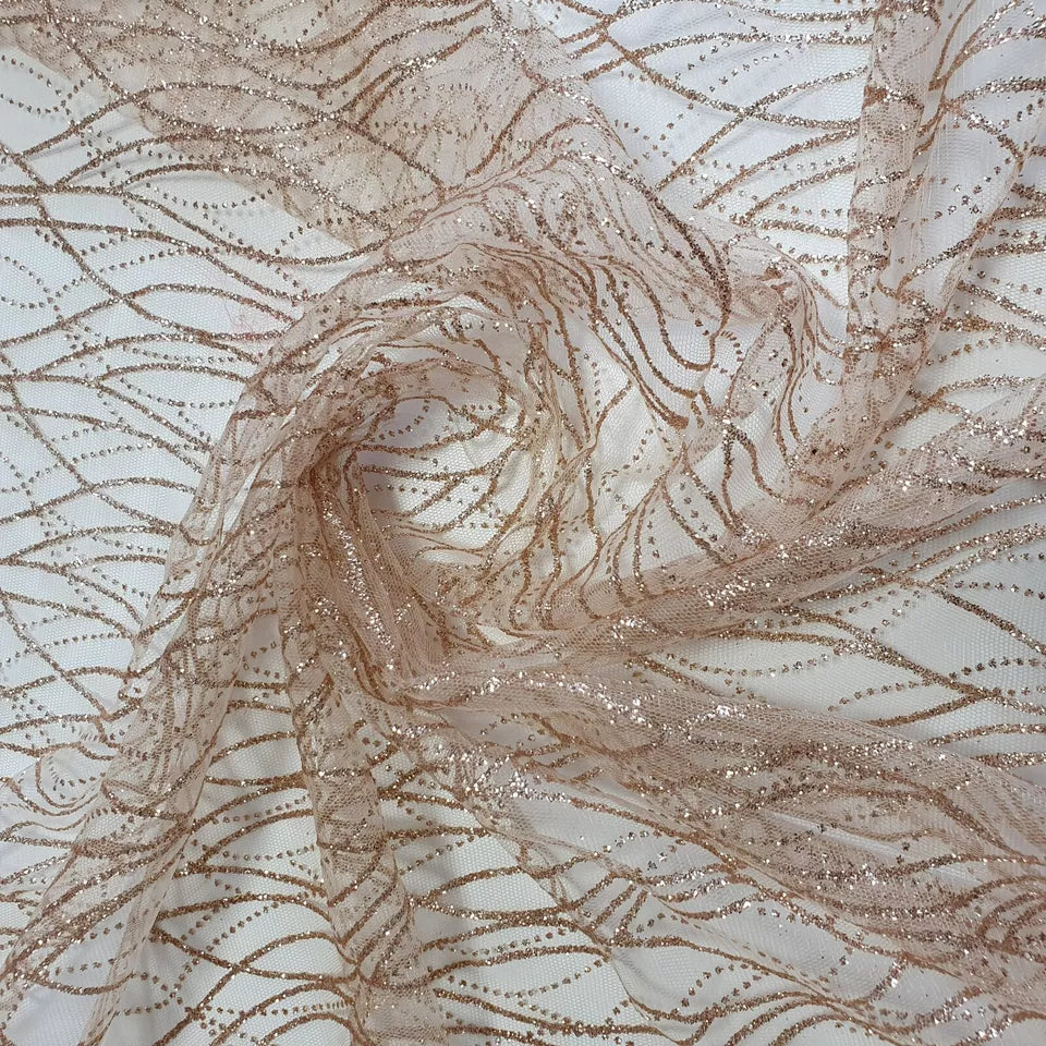 Premium Zari Glitter Soft Mesh Net Fabric – 58" Wide Dress & Craft Material, Sold by the Meter