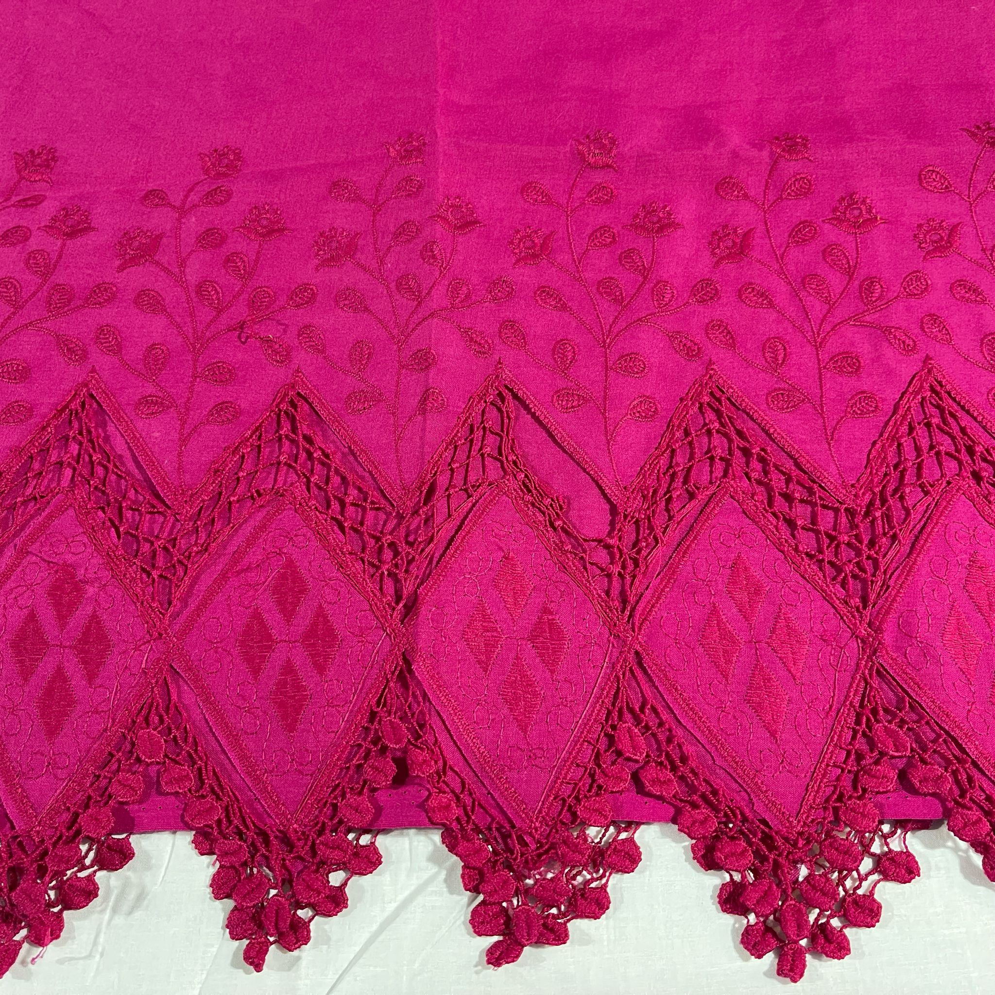 Cotton Floral Embroidery Fabric Lace Broderie Anglaise Dress Craft Material 44