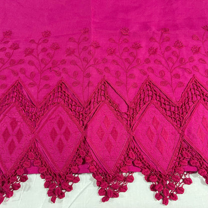 Cotton Floral Embroidery Fabric Lace Broderie Anglaise Dress Craft Material 44"