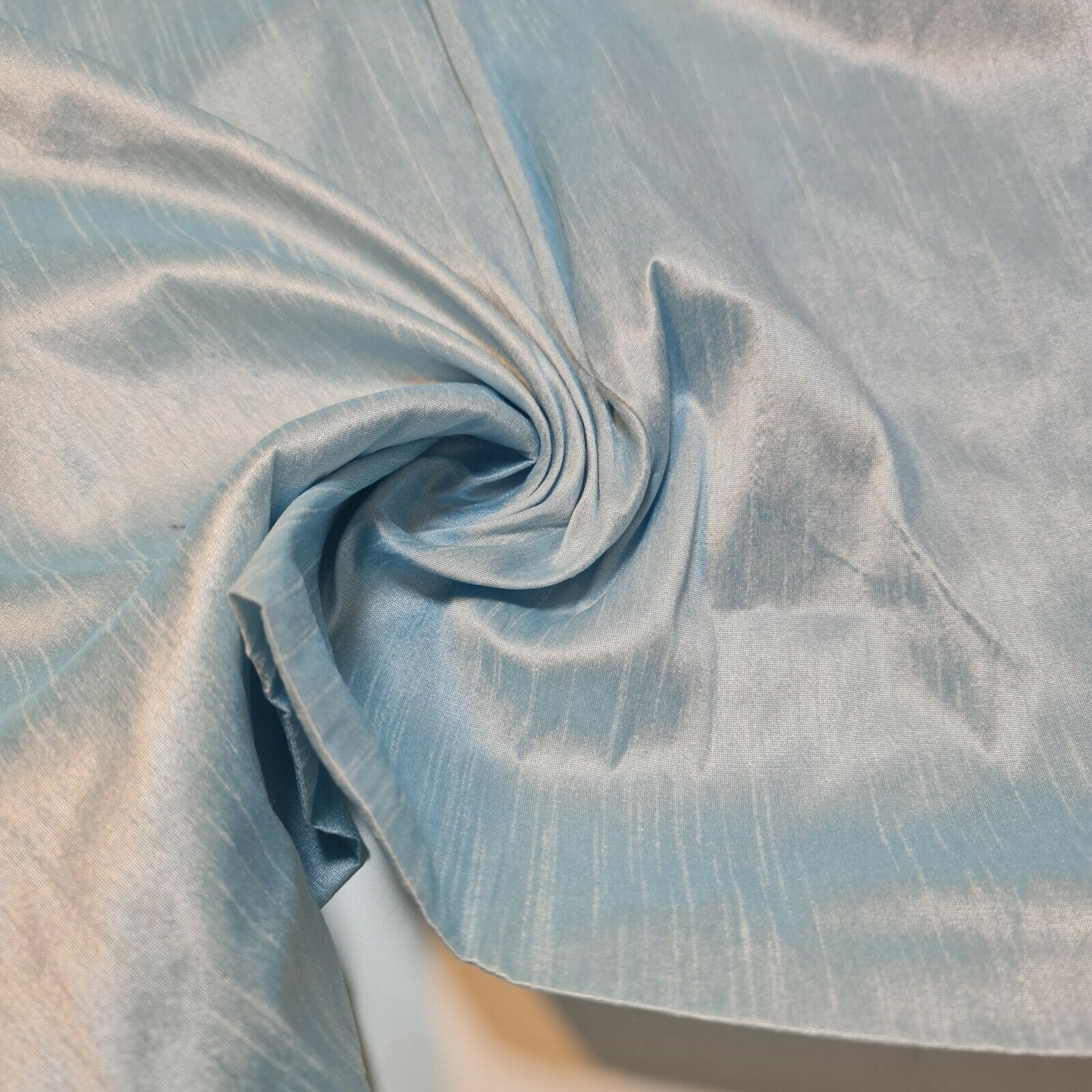 Plain Slub Faux Dupion Raw Silk Fabric – 100% Polyester – 44