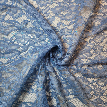 Floral Bridal Lace Fabric – 58" Wide Polyester Mesh & Elastane Blend Dress Material by the Meter
