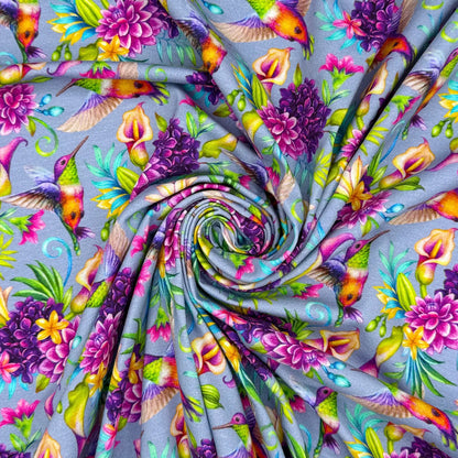 Digitally Printed Cotton Jersey Fabric | Soft Stretch Jersey 60" (150cm) Wide Dressmaking & Activewear Fabric – Sold by the Meter