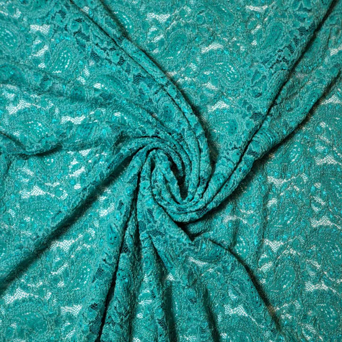 Floral Bridal Lace Fabric – 58" Wide Polyester Mesh & Elastane Blend Dress Material by the Meter