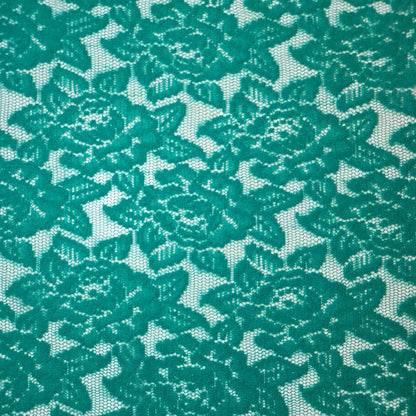 Floral Bridal Lace Fabric – 58" Wide Polyester Mesh & Elastane Blend Dress Material by the Meter