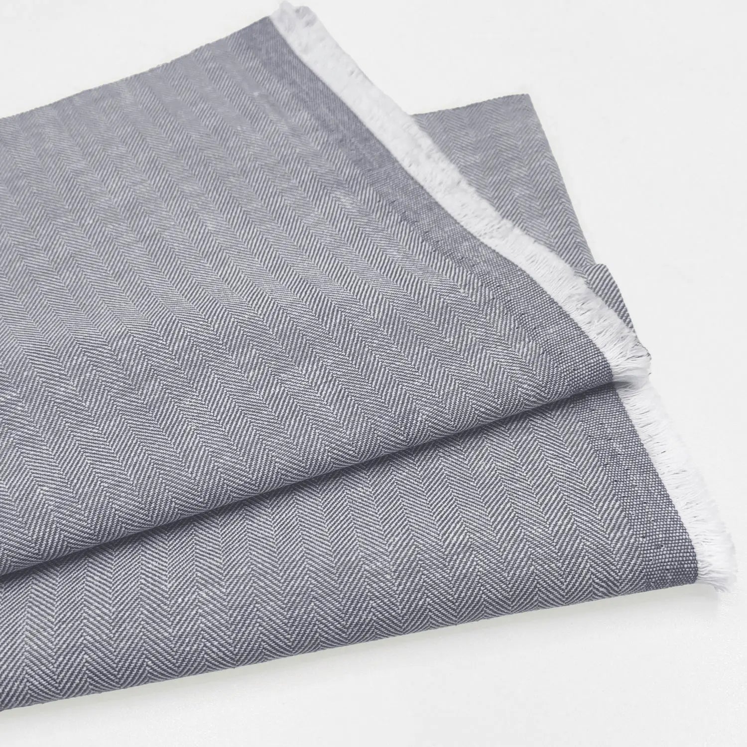 Linen Cotton Herringbone Fabric | 30% Linen 70% Cotton 185gsm 58" (147cm) Wide Dressmaking & Furnishing Fabric – Sold by the Meter