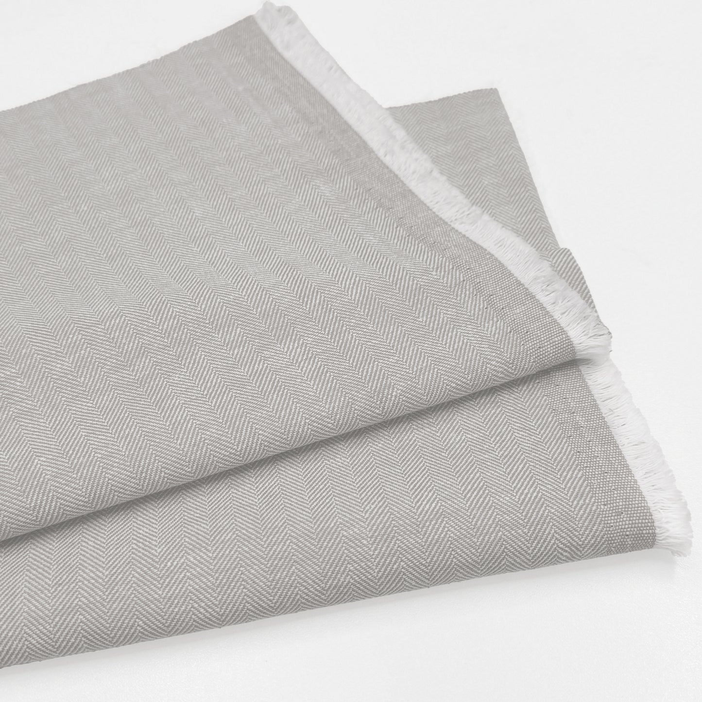 Linen Cotton Herringbone Fabric | 30% Linen 70% Cotton 185gsm 58" (147cm) Wide Dressmaking & Furnishing Fabric – Sold by the Meter