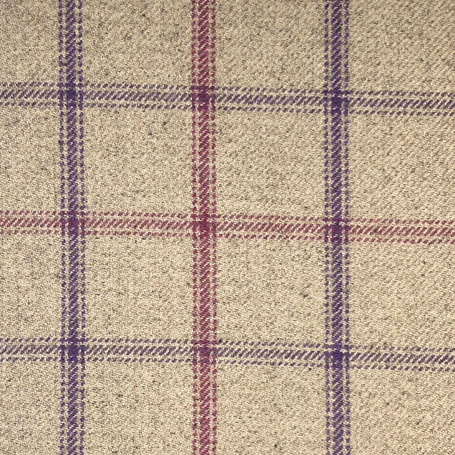 Luxury Weight Wool Effect English Check Fabric | Heavy 380gsm Upholstery & Coat Fabric 55