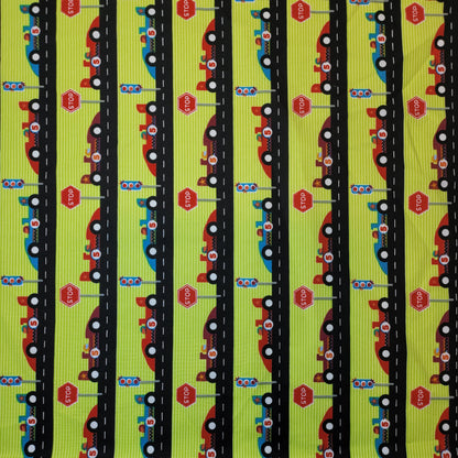 Soft 100% Cotton Floral Fabric for Kids’ Sewing and Quilting – 44" Wide, Perfect for Dresses and Crafts (Lime F1 Cars)