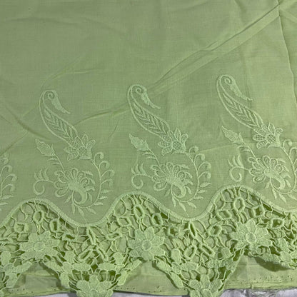 Cotton Floral Embroidery Fabric Lace Broderie Anglaise Dress Craft Material 44"
