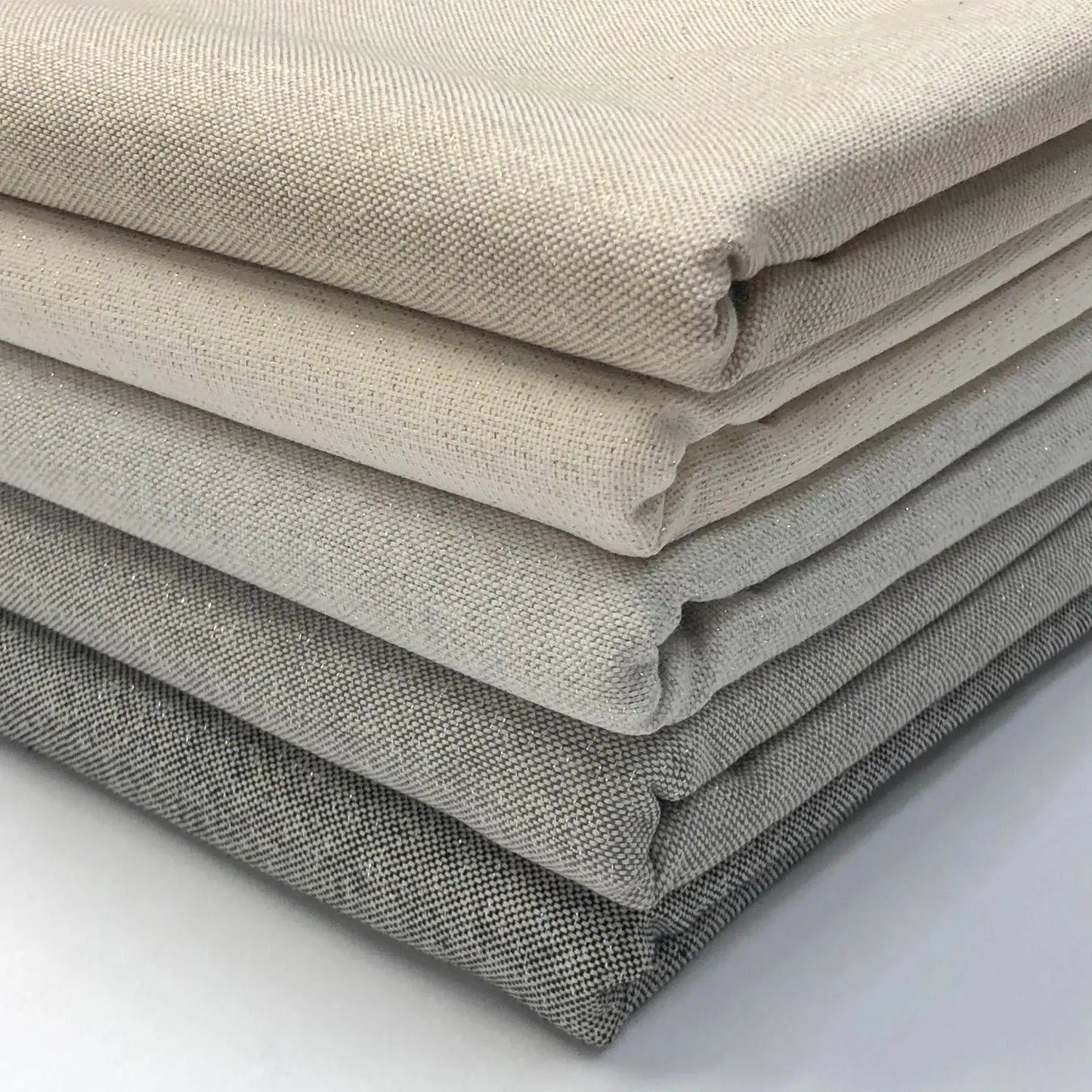 Plain Cotton Rich Sparkle Linen Look Panama Fabric | Solid Lurex Blend 200gsm 55" (140cm) Wide Craft & Home Décor Material – Sold by the Meter