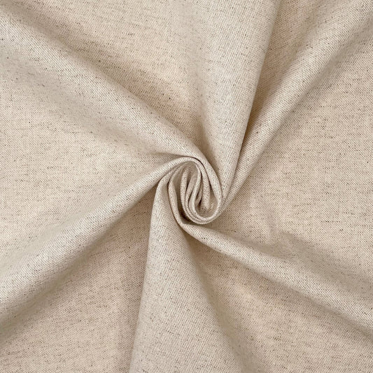 Linetto Plain Cotton Linen Panama Fabric | 90% Cotton 10% Linen 140cm Wide – Sold by the Meter