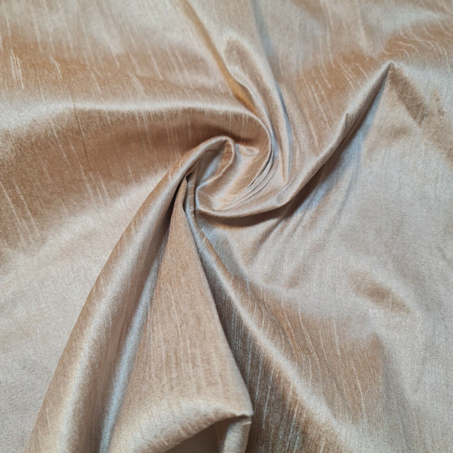 Plain Slub Faux Dupion Raw Silk Fabric – 100% Polyester – 44" Wide Upholstery, Bridal & Craft Material by the Metre