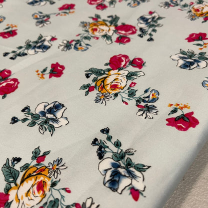 Roses Cotton Sateen Stretch Woven Fabric | Dress, Craft & Costume Material 58" (147cm) Wide – Sold by the Meter