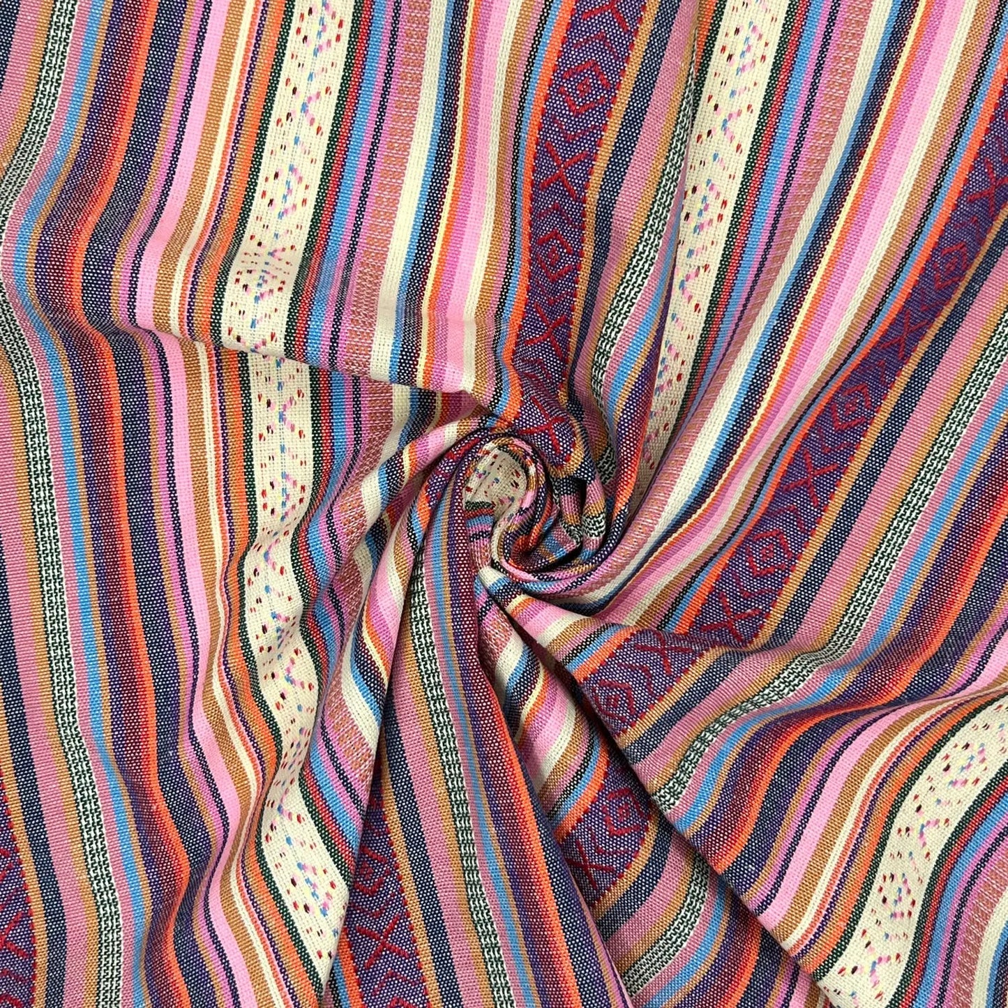 Mexicana Tapestry Stripe Fabric | Colour Woven Tapestry 142cm Wide – 15M Roll