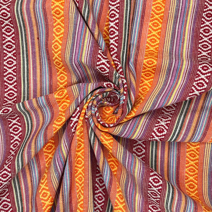 Mexicana Tapestry Stripe Fabric | Colour Woven Tapestry 142cm Wide – 15M Roll