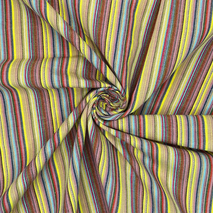 Mexicana Tapestry Stripe Fabric | Colour Woven Tapestry 142cm Wide – 15M Roll