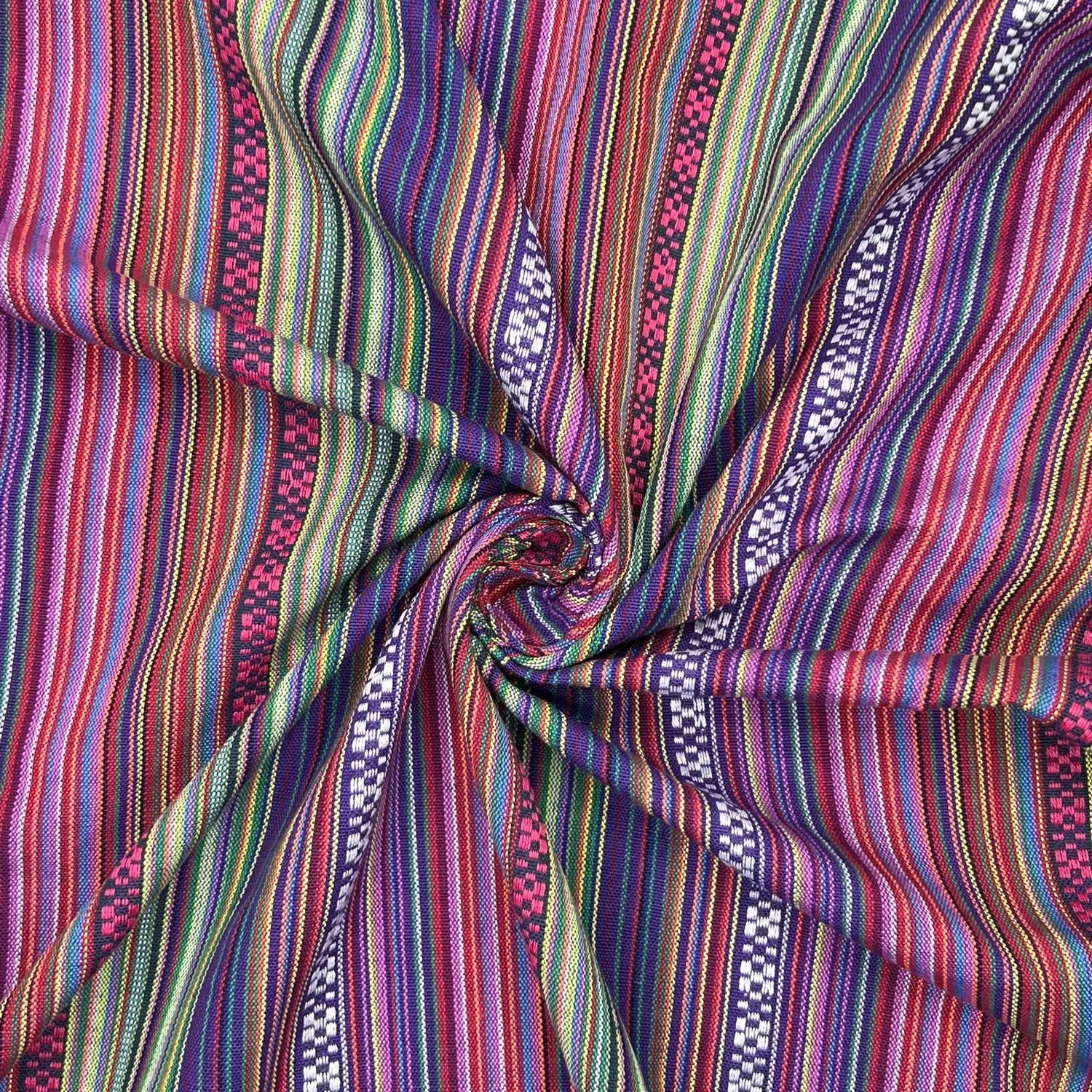 Mexicana Tapestry Stripe Fabric | Colour Woven Tapestry 142cm Wide – 15M Roll