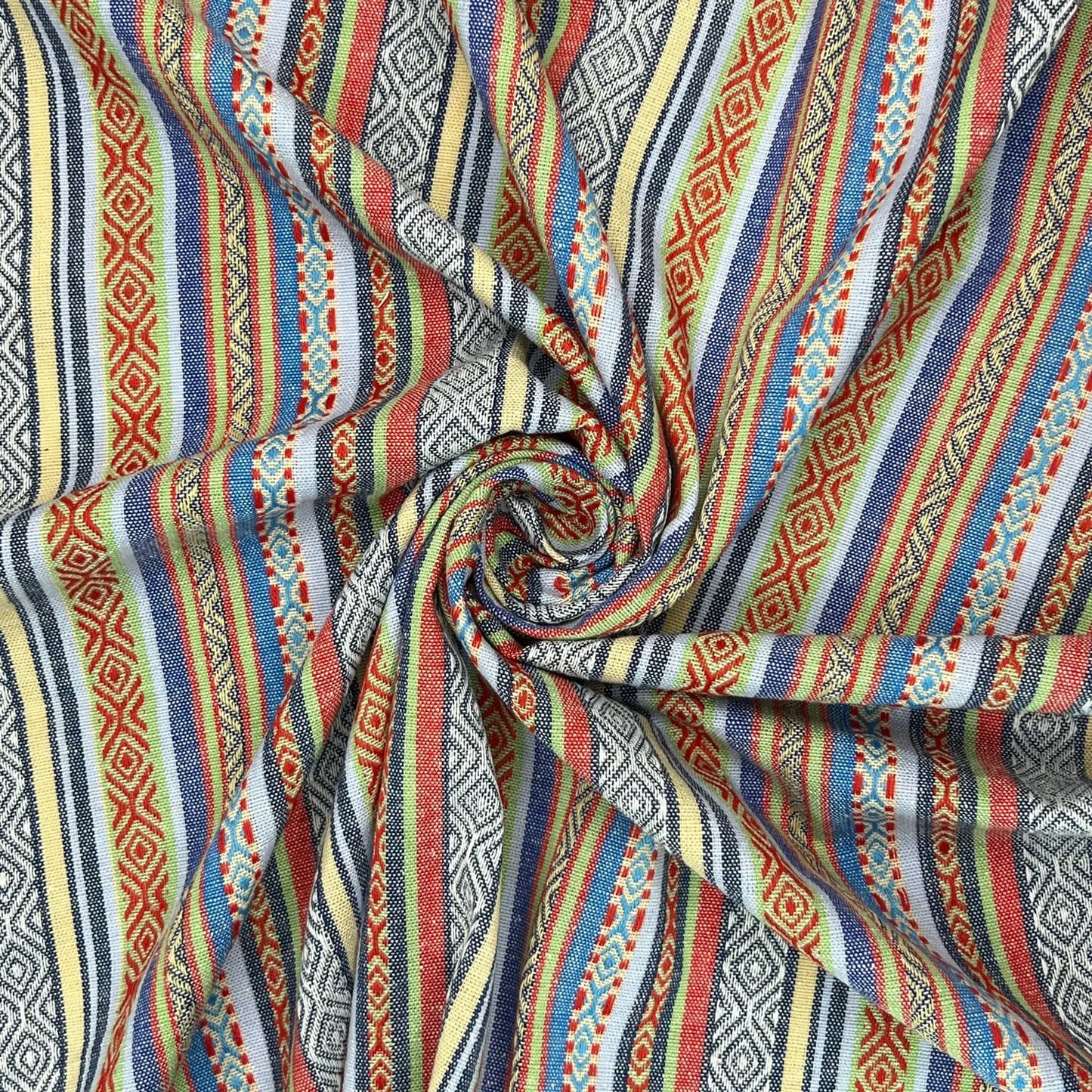 Mexicana Tapestry Stripe Fabric | Colour Woven Tapestry 142cm Wide – 15M Roll