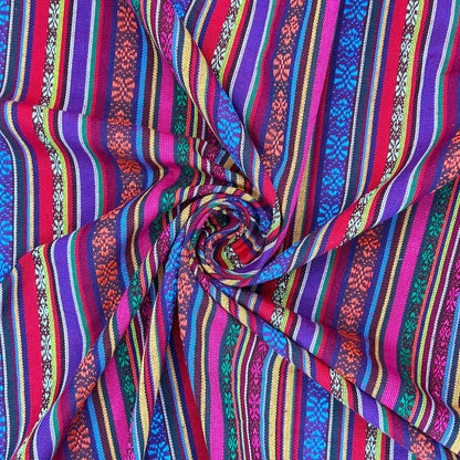 Mexicana Tapestry Stripe Fabric | Colour Woven Tapestry 142cm Wide – 15M Roll