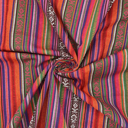Mexicana Tapestry Stripe Fabric | Colour Woven Tapestry 142cm Wide – 15M Roll